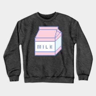 Pixel Strawberry Milk Box Carton | Vintage 90's Retro Pixel Art Crewneck Sweatshirt